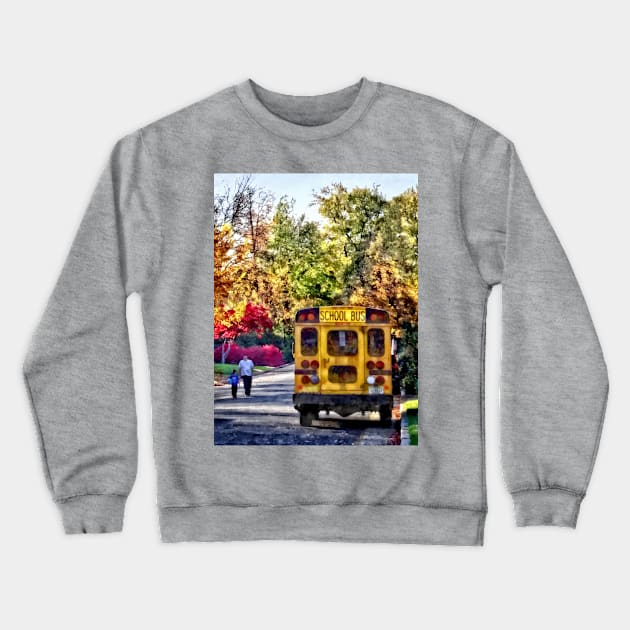 Teachers - Back of School Bus Crewneck Sweatshirt by SusanSavad